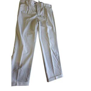 Chaps Men Chino Pants Mens 36W 32L Wrinkle Stain Resistant Pleated Preppy Office